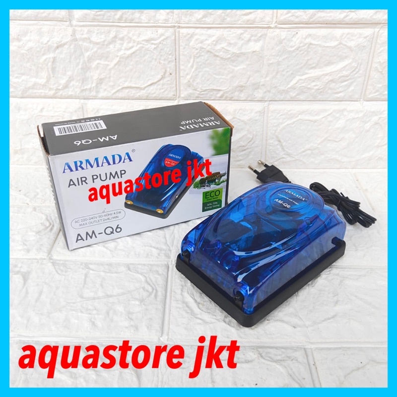 MESIN AERATOR 2 LUBANG ARMADA AM Q6 AERATOR AQUARIUM GELEMBUNG UDARA