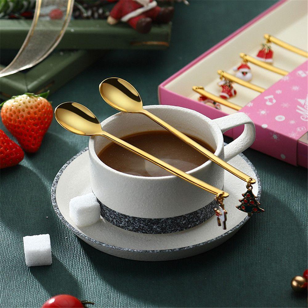 Solighter Sendok Kopi Fashion Tahun Baru Peralatan Makan Natal