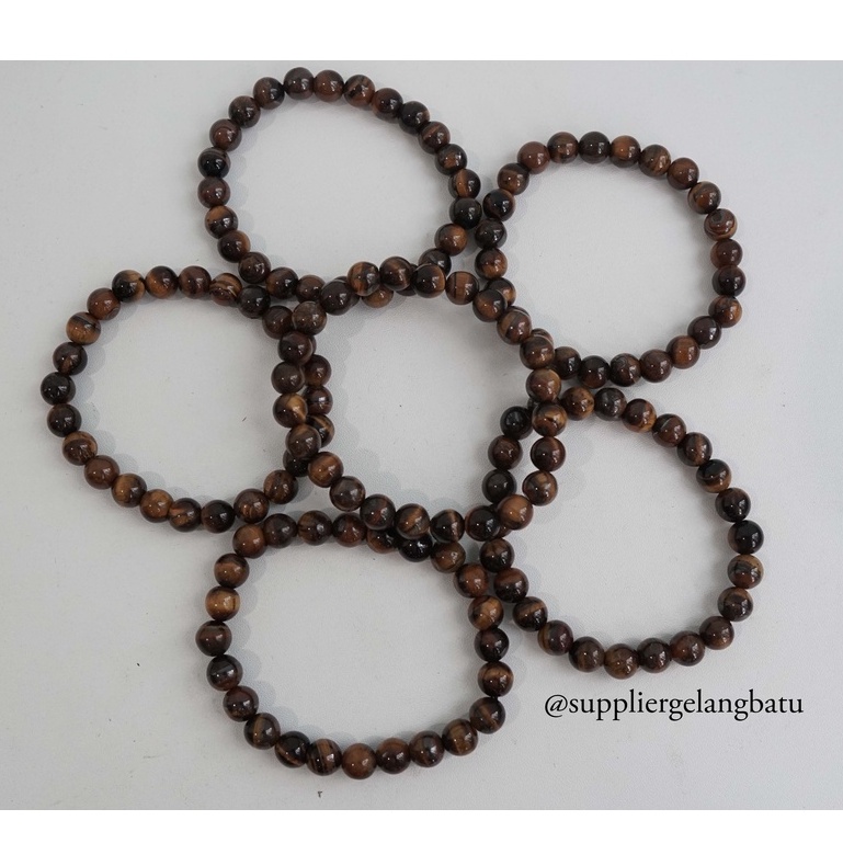 Batu Asli Gelang Tiger Eye Coklat biduri sepah kesehatan mewah bos