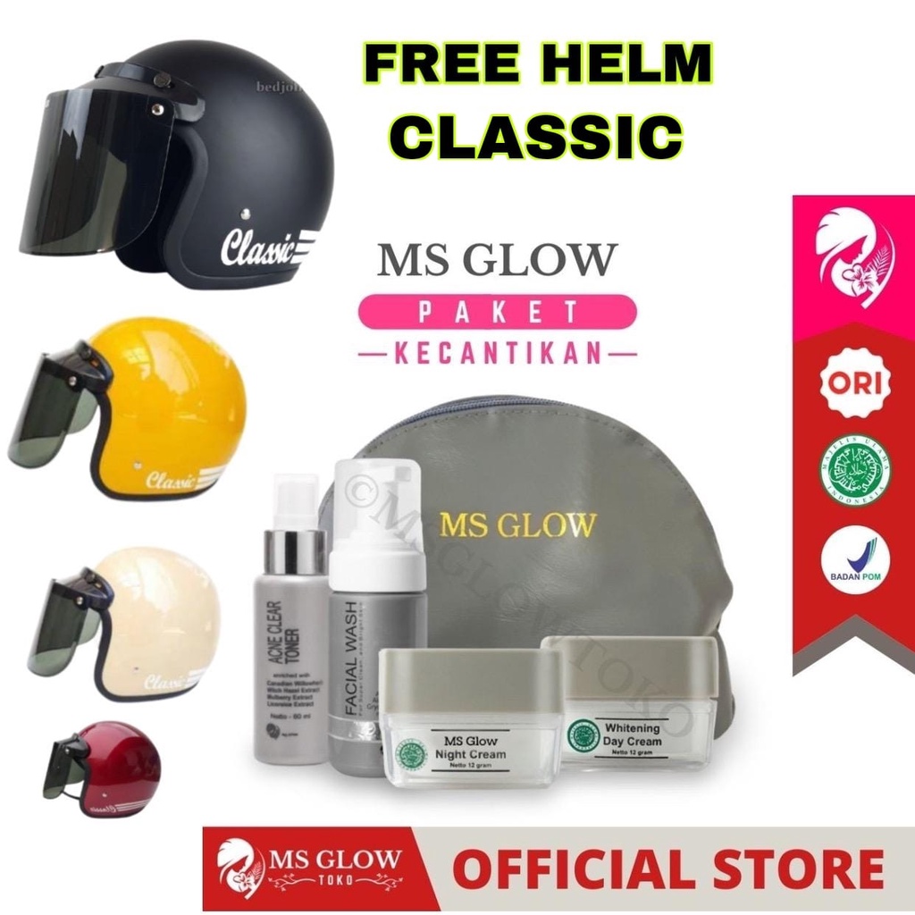 MS GLOW PAKET WAJAH ORIGINAL 100% GRATIS HELM BOGO CLASSIC