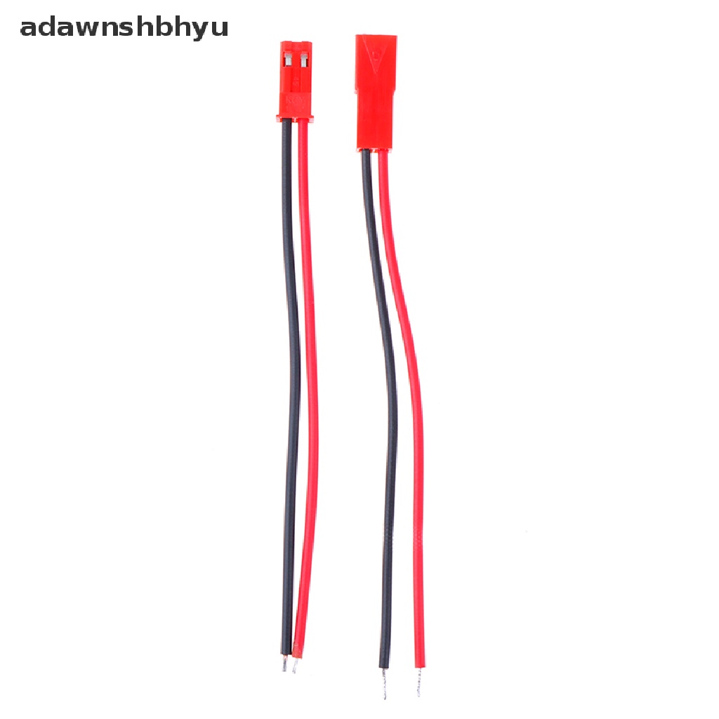 [adawnshbhyu] 20pcs Konektor 2pin male female jst plug Kabel 22kawat awg Untuk Baterai rc