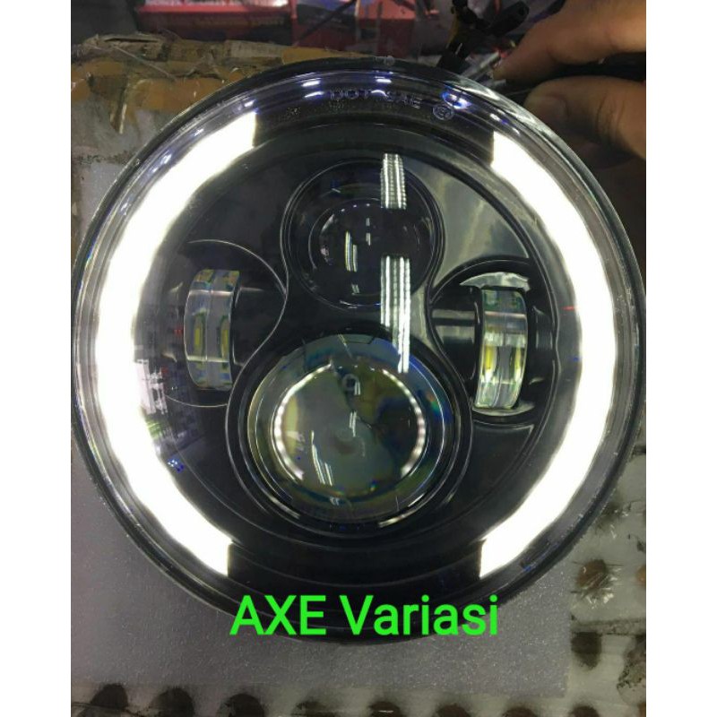 Lampu Led daymaker 7inch hi low 4 mata half ring dc 12V