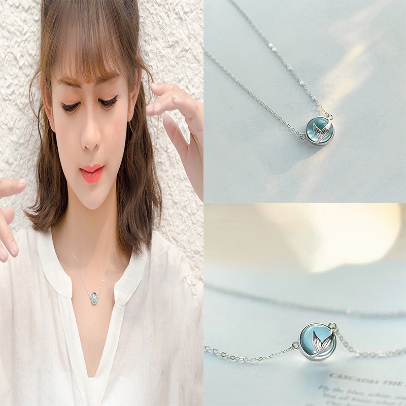 Kalung Choker Rantai Desain Ekor Ikan Untuk Wanita