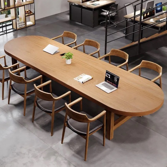 Meja Rapat Oval Minimalis 8 Kursi