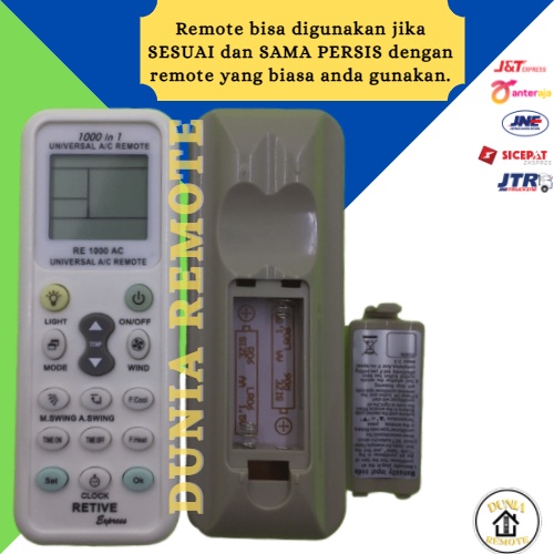 Remot / Remote AC UNIVERSAL SEMUA MEREK AC 1000 IN 1 RETIVE 1000 AC