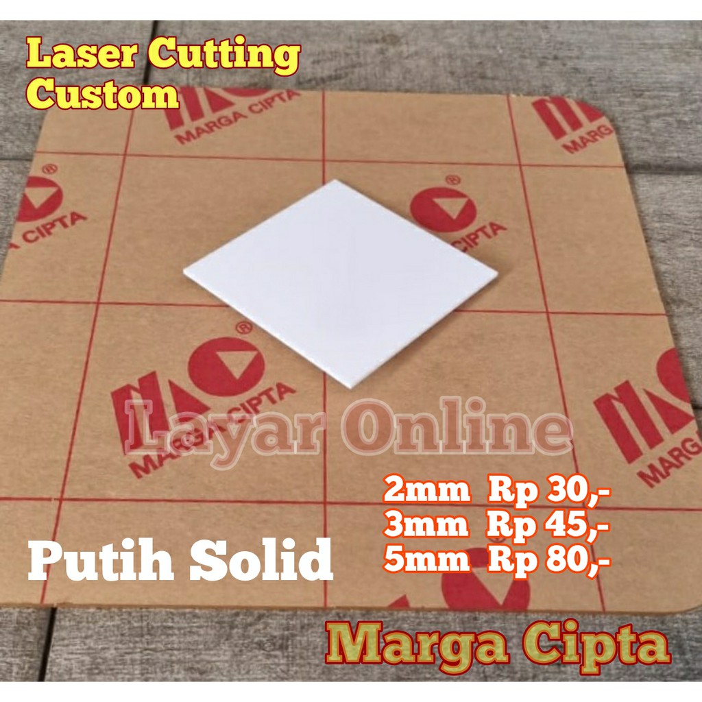 Akrilik Laser Cutting Custom Acrylic PUTIH SOLID Potongan Lembaran