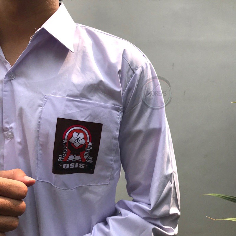 Seragam Baju SMA Lengan Panjang Logo Sablon