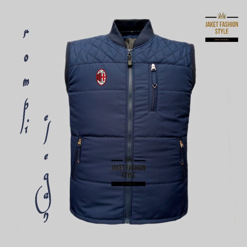 Jaket Rompi AC Milan pria wanita terbaru original berkualitas / Jaket Rompi Pengendara Motor Touring