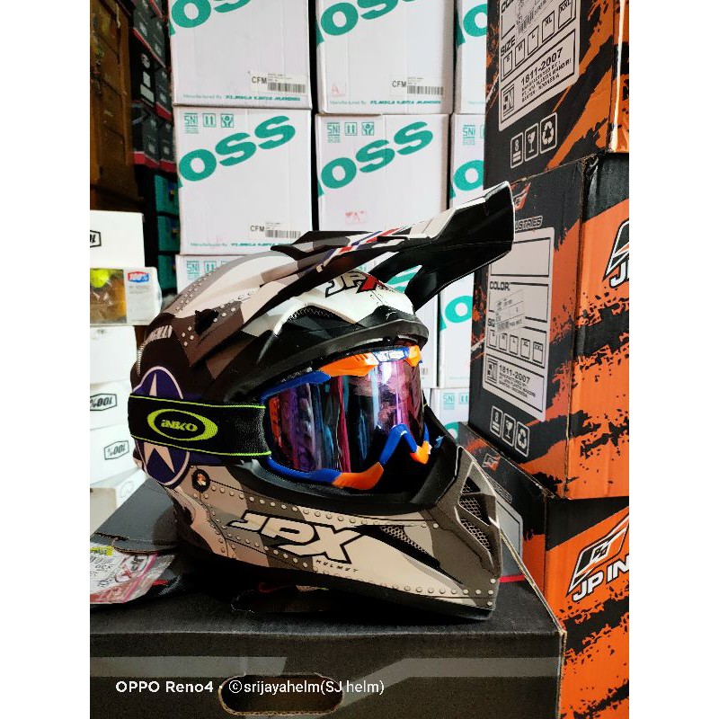 HELM JPX CROSS FOX-1 X30 +GOGLE CROSS