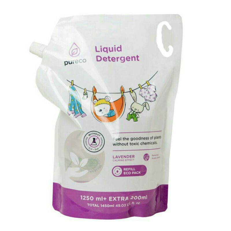 PURECO Refill Pouch Liquid Detergent , Softener, Dish and bottle, Handsoap 1450ml