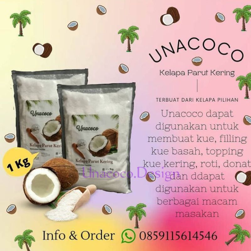 

Kelapa Kering Desiccated Coconut Unacoco 1Kg