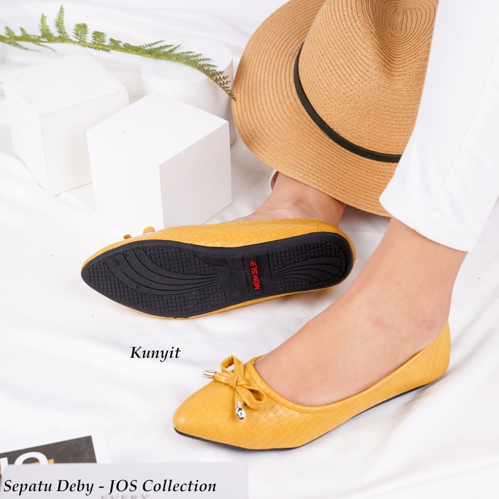 Flat Shoes Wanita - Sepatu Deby Balet Wanita Motif Kulit by JOS Collection