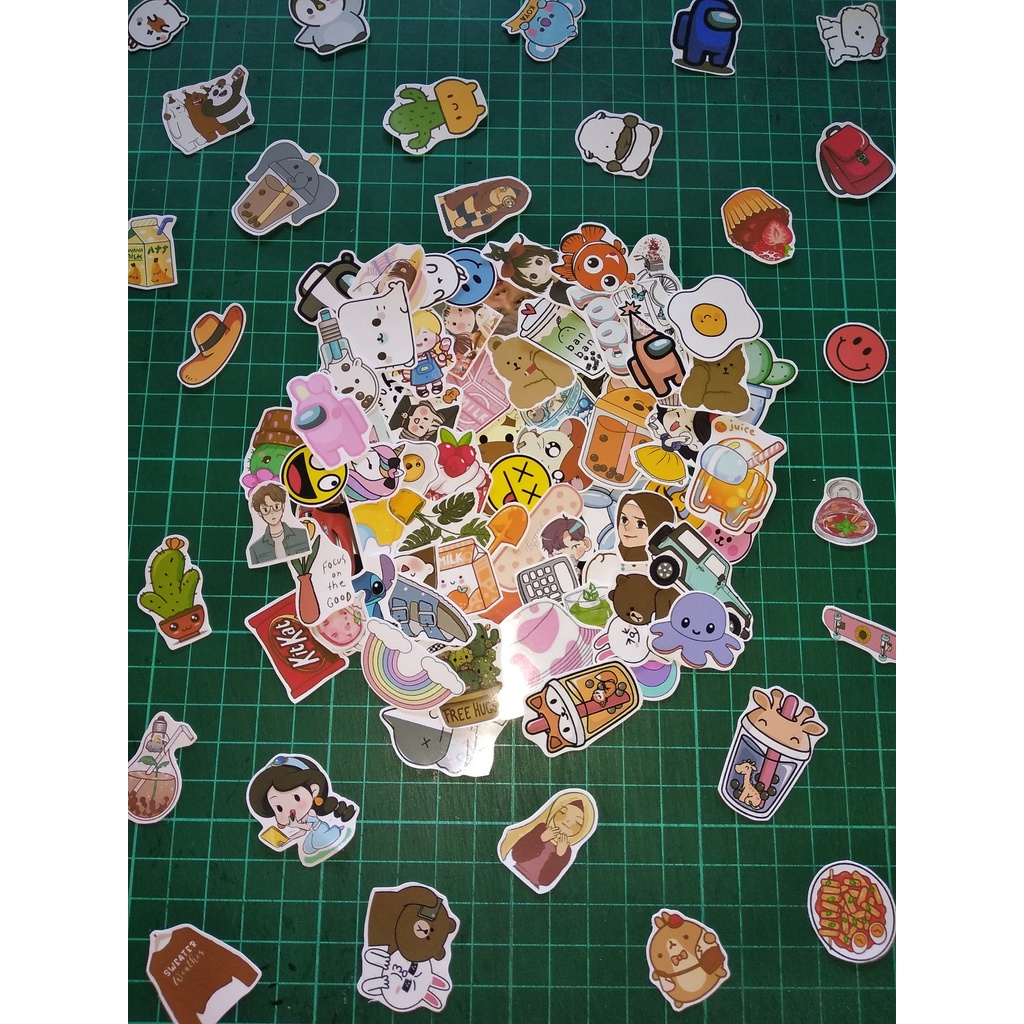[102 pc STICKER] [50 pc STIKER] RANDOM | STICKER GLOSSY AESTHETIC | STICKER TUMBLR | STIKER HP | STIKER LAPTOP | STIKER LUCU-4