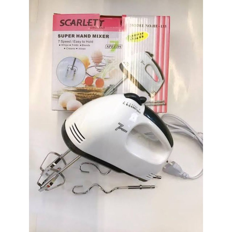 (750GR) SHENAR HAND MIXER SCARLETT/MIXER TANGAN ELEKTRIK/PENGADUK TELUR/PENGADUK ADONAN KUE