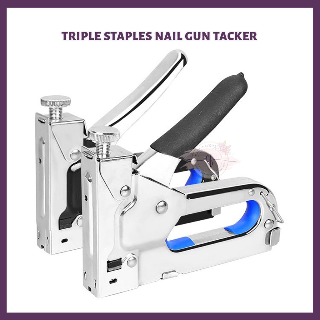 

Staples Tembak Alat Paku Tembak Triple Staples Nail Gun Tacker