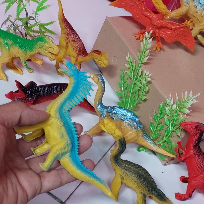 Image of mainan hewan dinosaurus dino bahan plastik isi 8 dino + pohon - JURASIC PARK #3