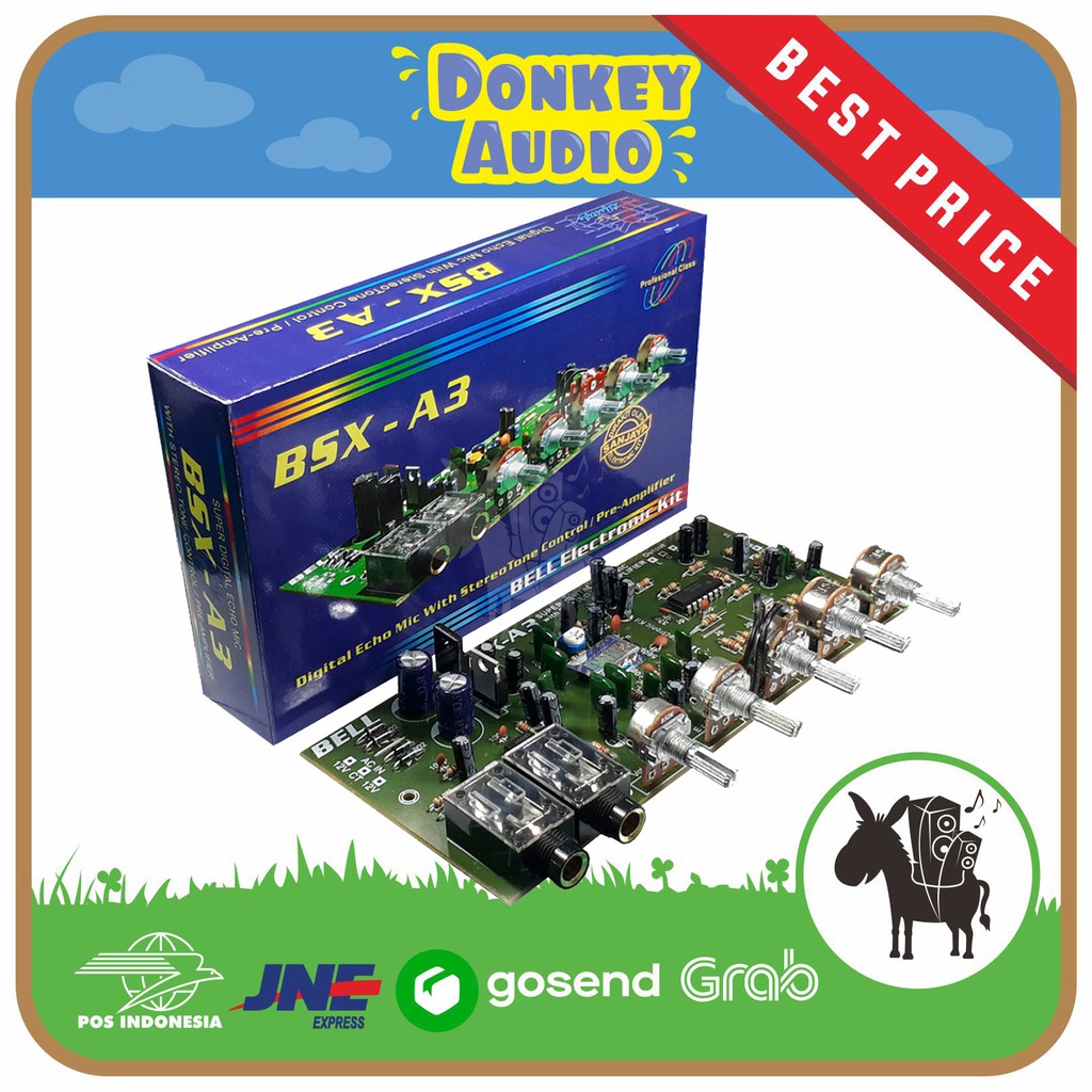KIT ECHO TONE CONTROL BSX A3 BELL PLUS 2MIC Amplifier dengan Efek Echo Mixing dan Suara Karaoke Tru-