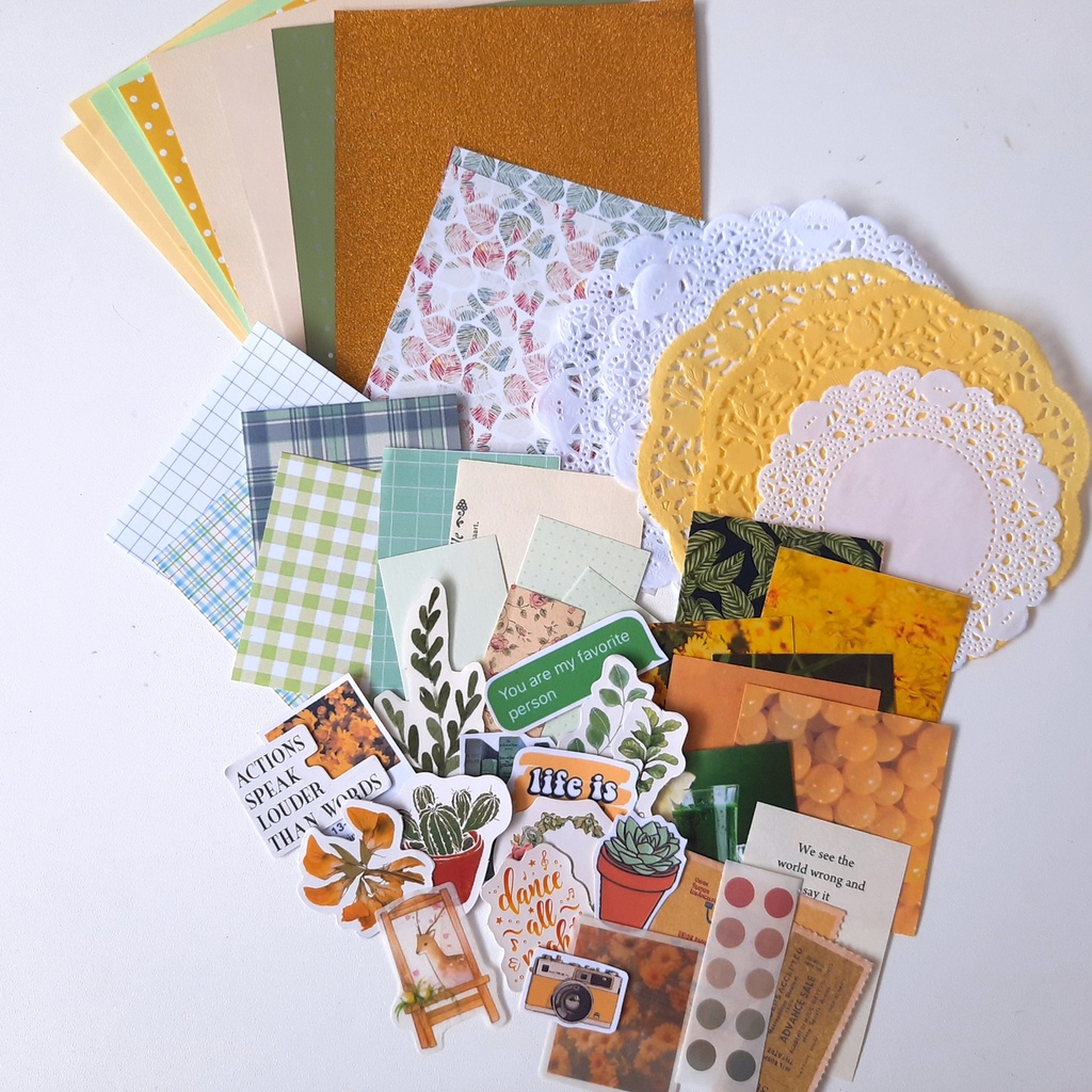 

Journal Kit Yellow Green Theme 55++/Bullet Journal Kit Yellow Green/Bujo Kit Aesthetic