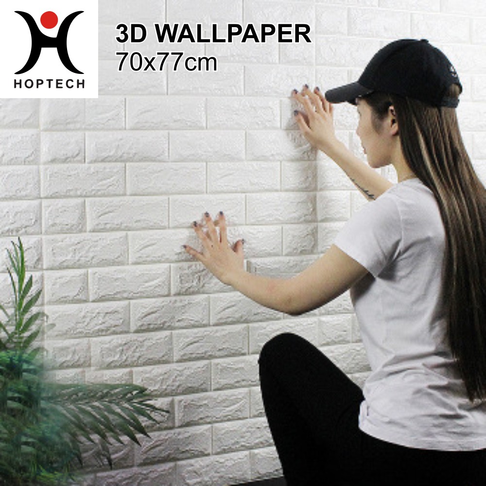 Wallpaper Dingding 3D Foam Motif Batu Bata 70 x 77 CM Dekorasi Dinding