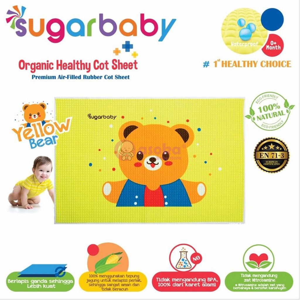 Sugar Baby Perlak Organic Healthy Cot Sheet Motif ASOKA