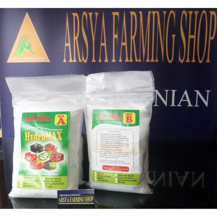 Order Langsung Hydromax Nutrisi AB Mix 475 gr Type Sayuran Daun - Nutrisi Hidroponik Berkualitas