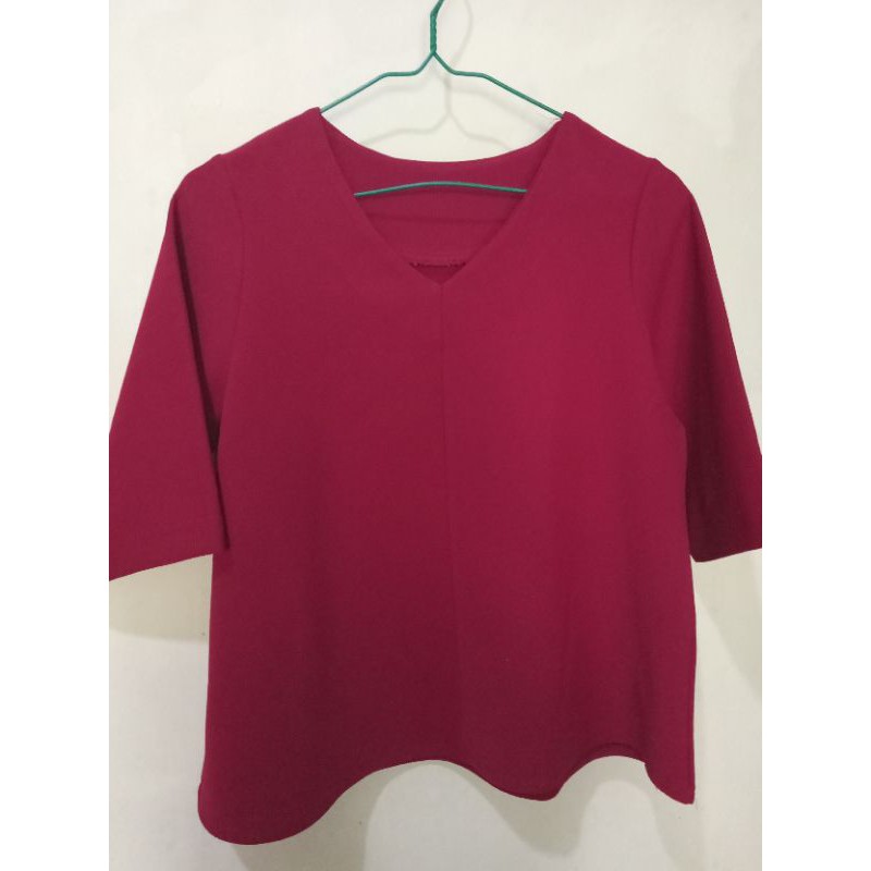 Blouse wanita merah maroon/atasan wanita