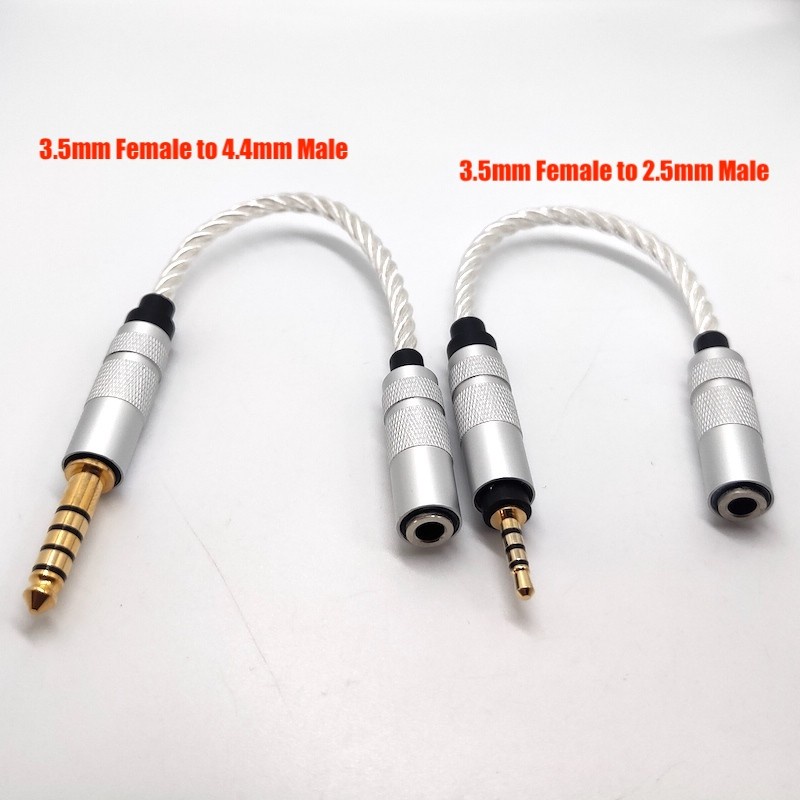 Male To Female 3.5mm 2.5mm 4.4mm Balanced Jack Audio Adapter Cable