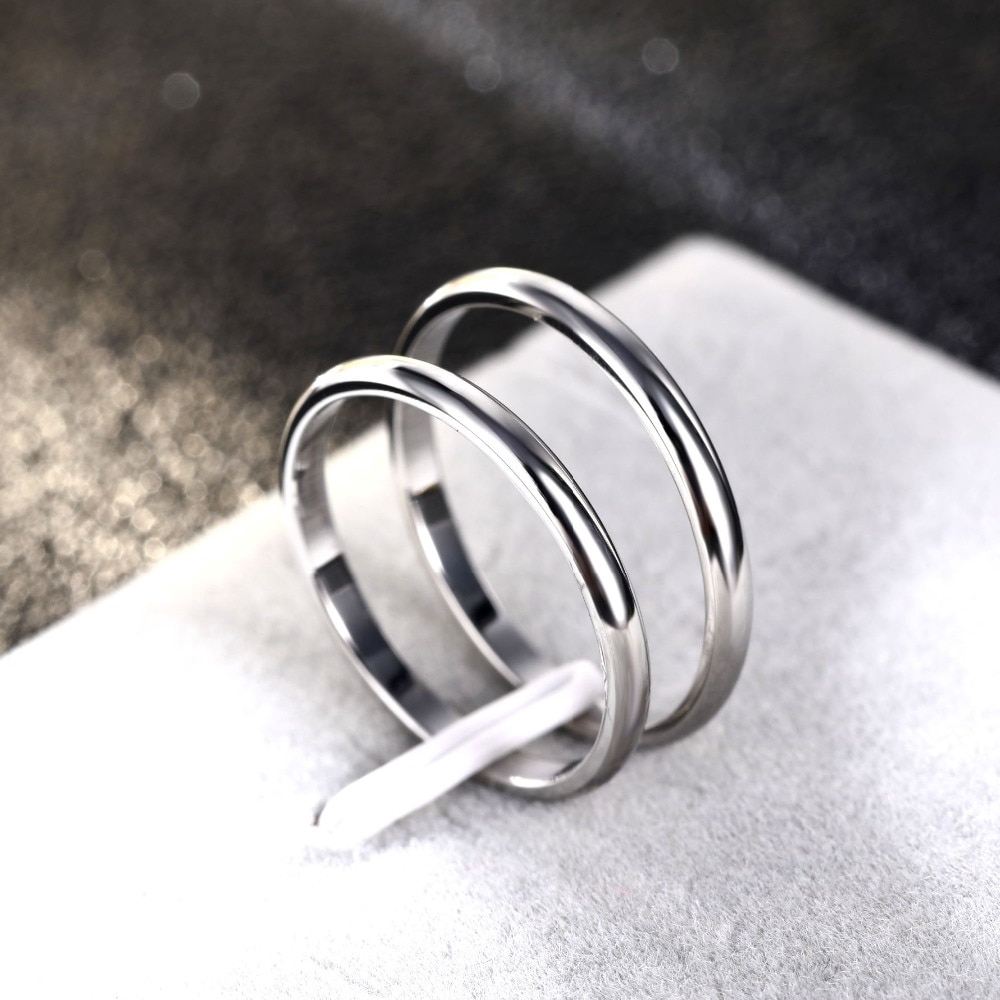 Cincin Bahan Baja Titanium Ukuran 2mm Untuk Pria Dan Wanita