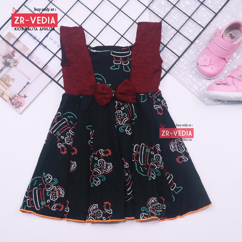 [NATAL] Dress Clairine Bayi - 4 Tahun / Dres Kensi Baju Motif Christmast Anak Perempuan Pakaian Bayi