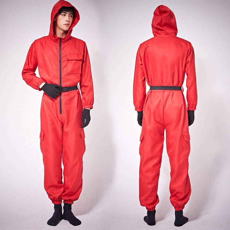 Kostum Money Heist Jumpsuit Merah Seragam Merah KPOP Halloween Costume