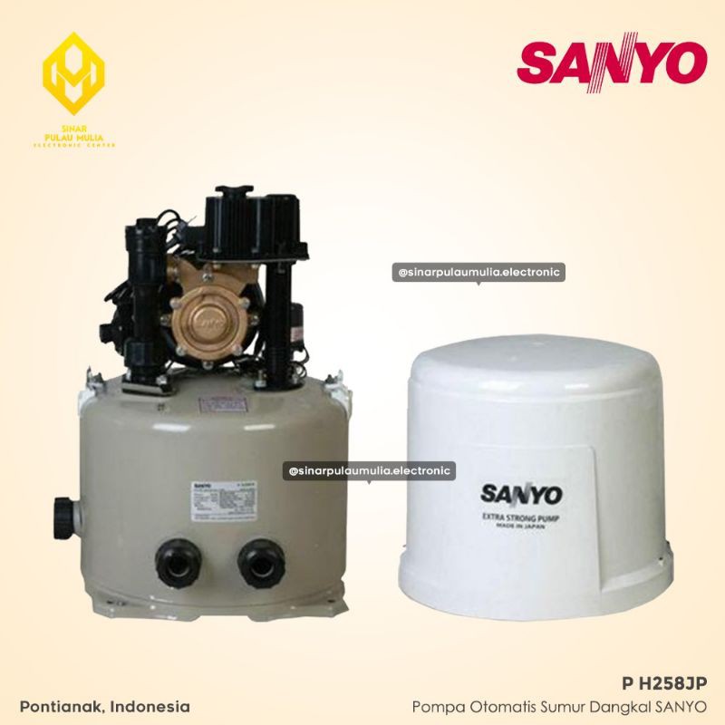 Sanyo Pompa Otomatis Sumur Dangkal 250 Watt - P H258JP / P H 258 JP / PH 258 JP / PH258JP / PH 258JP