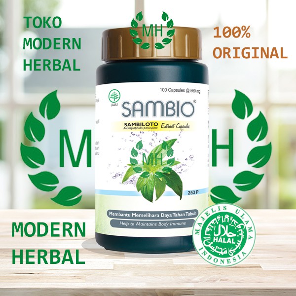 SAMBIO (Ekstrak Daun Sambiloto) KEMASAN 100 KAPSUL - BOROBUDUR HERBAL