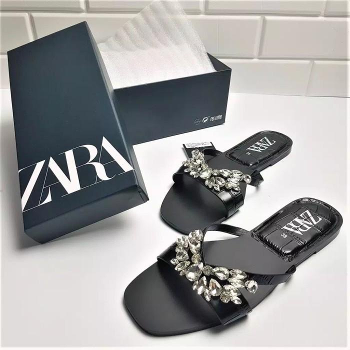 Sandal Flat Zara diamond croco - Zara flat sandal