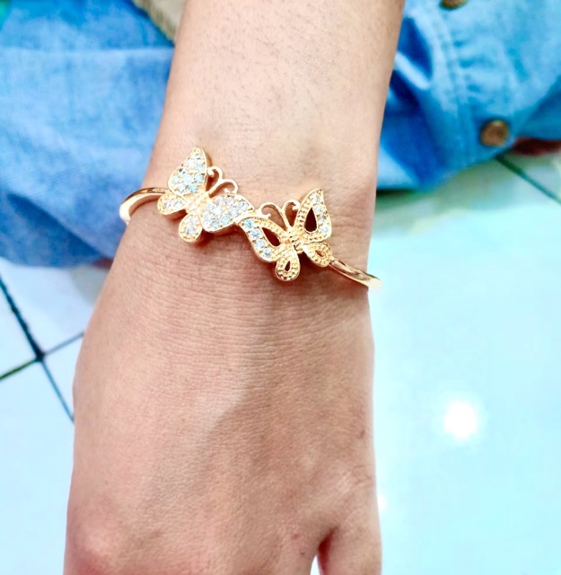 Gelang tangan lapis emas model kupu tarung