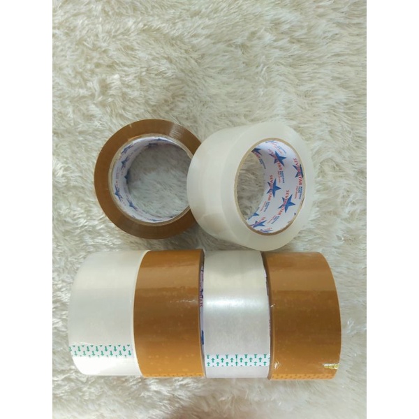 

Plakban/Lakban Seven Star Transparant/Coklat 90yards