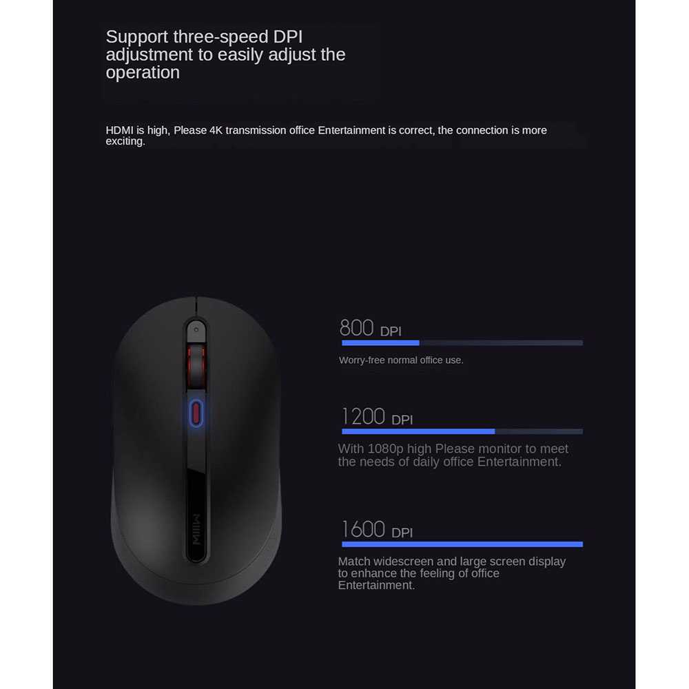 Portable Silent Mouse Wireless 2.4GHz Xiaomi Terbaru Anti Double Click