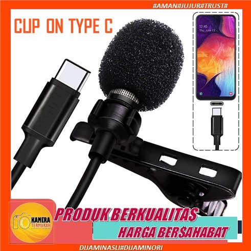 Microphone Clip on USB Type C Tipe C Lavalier Smartphone Mikrofon HP Mic Tablet Xiaomi Samsung Vivo