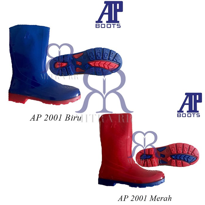 AP Boots 2001 / 2013 Biru Merah Sepatu Boot Anak Sekolah Tanggung Outbound Unisex Kids