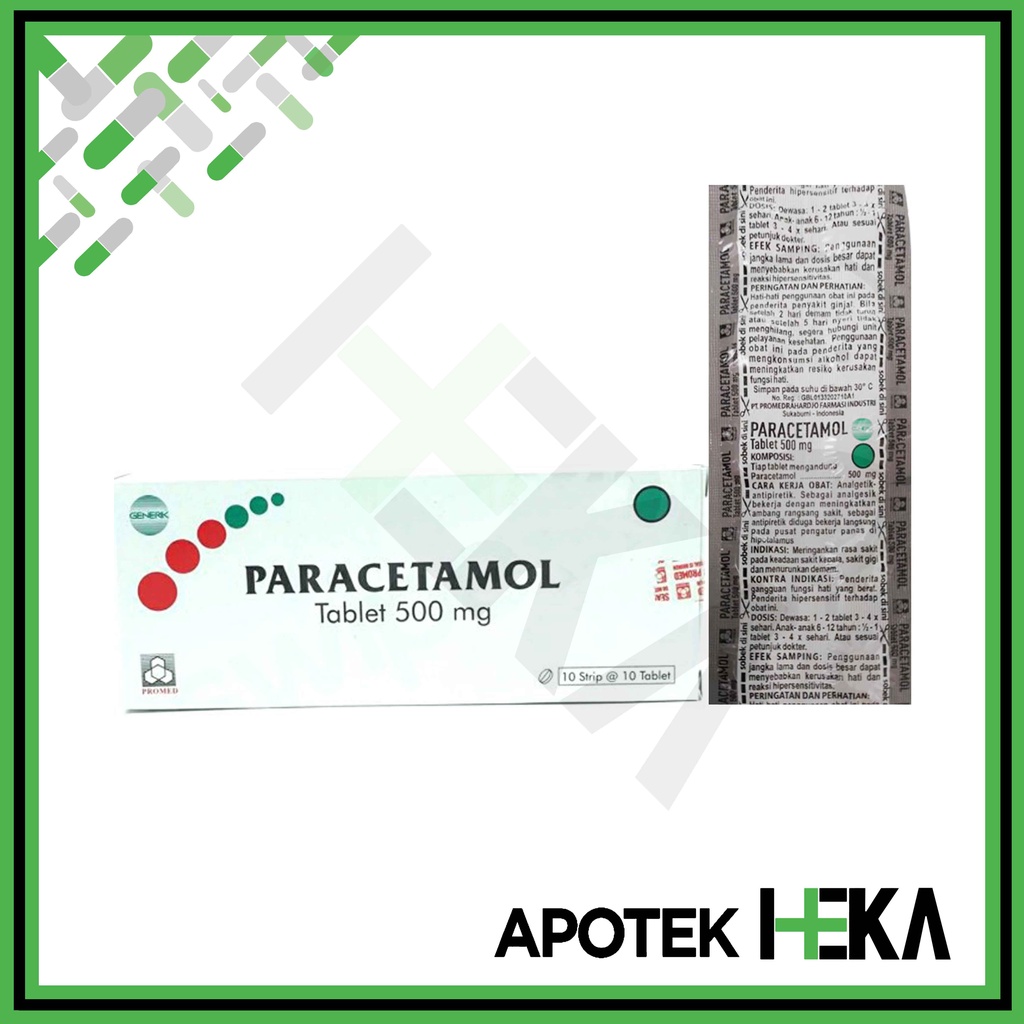 Paracetamol 500 mg Promed Box isi 10x10 Tablet - Obat Penurun Panas (SEMARANG)