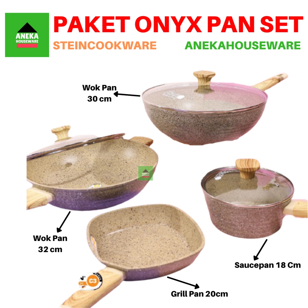 Paket Onyx Granite Series Panci Set Stein Cookware