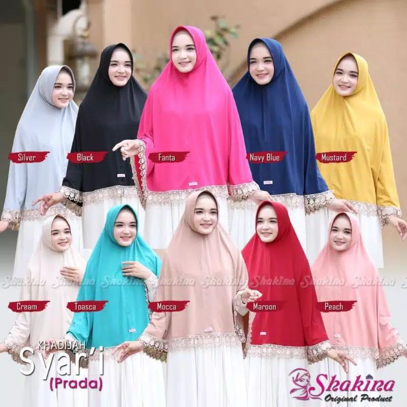 Jilbab Khimar Instan Syari Khadijah Prada Ori Shakina Danisha Hijab
