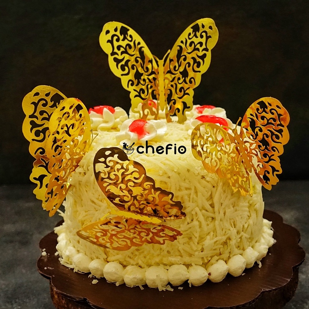 Sticker Dinding Butterfly Kupu Kupu 3D Akrilik Cake Topper Hiasan Kue