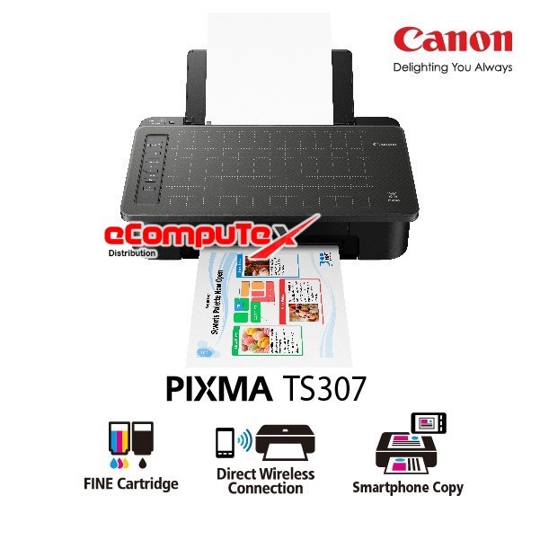 PRINTER CANON INKJET PIXMA TS307 / TS-307 PRINT COPY WIRELESS GARANSI RESMI