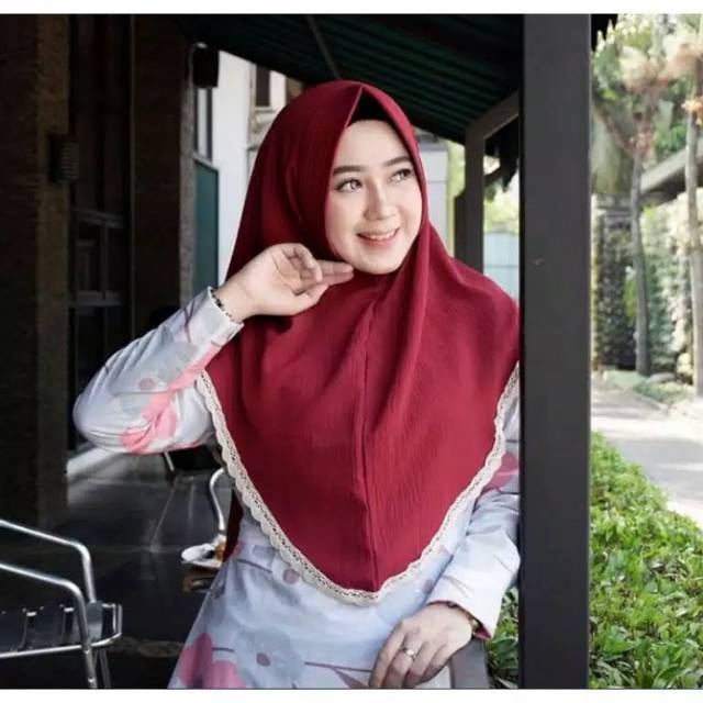 jilbab / Kerudung khimar simple renda ped murah termurah