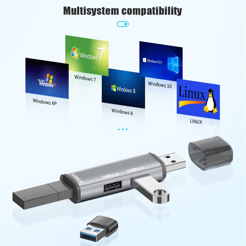 Tk Hub 3 Port Usb 3.0 2.0 Kecepatan Tinggi Untuk Laptop / Pc