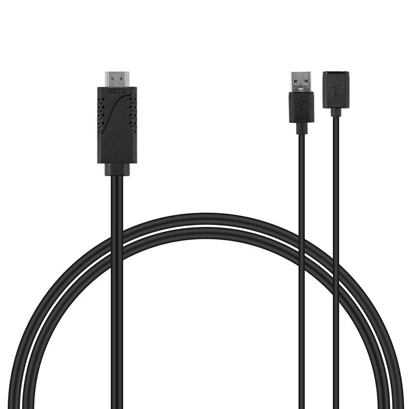 (Ele) 2 In 1 Kabel Adapter Usb Female Ke Hdmi Male Hdtv Untuk Ios 8.0 &amp; Android