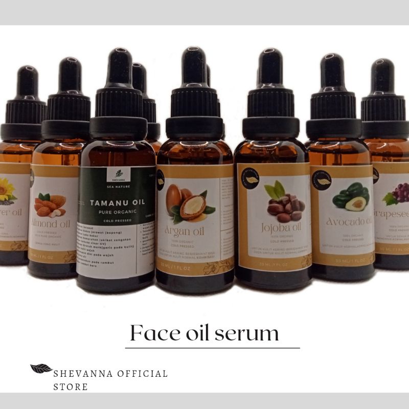 Face Oil Serum/almond oil/argan oil/sunflower oil/avocado oil/grapeseed oil/jojoba oil/olive oil/vco oil/castor oil/rosehip oil/rice bran oil/tamanu oil/acne/scars/glowing/brightening/whitening/anti aging