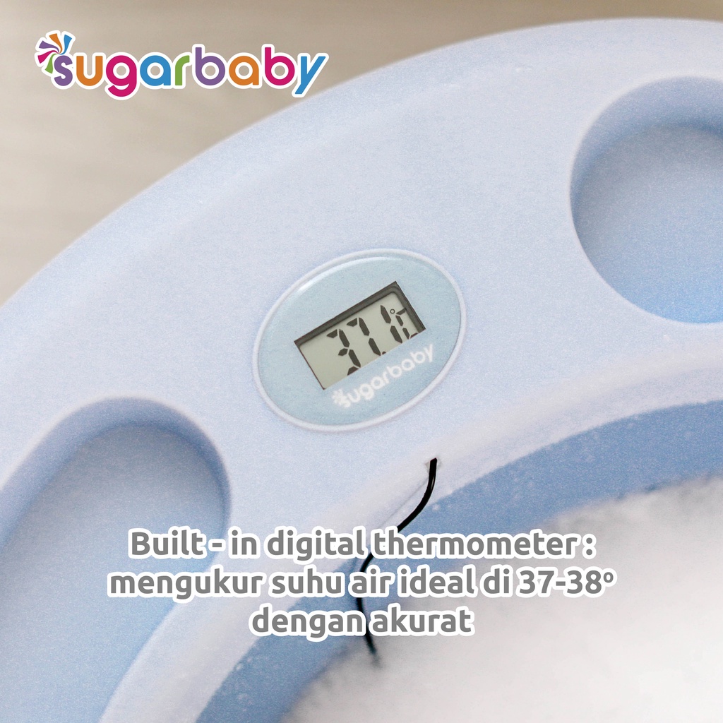 Sugar Baby Bak Mandi Bayi Foldable Baby Bathtub with Digital Thermometer F88