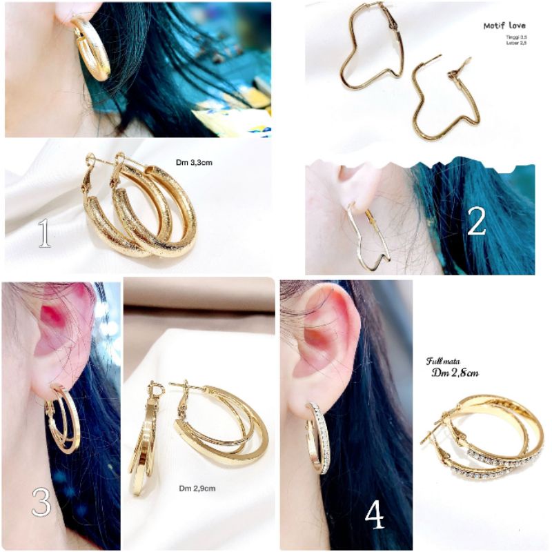 Sale Promo Anting Fashion Import mata kilau tidak luntur 973