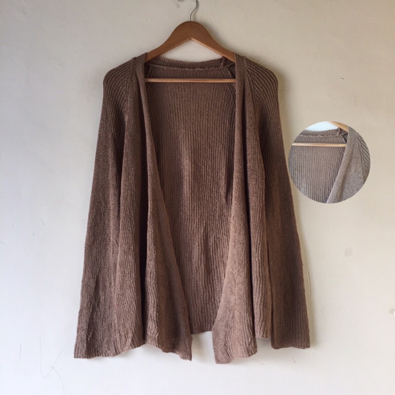 [BISA COD✅] Cardigan Thrift/Knitwear Rajut Atasan Wanita All Brand-Korean brown outer